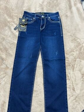 Straight Leg Men's Jeans in Dark Blue - Unknown Brand